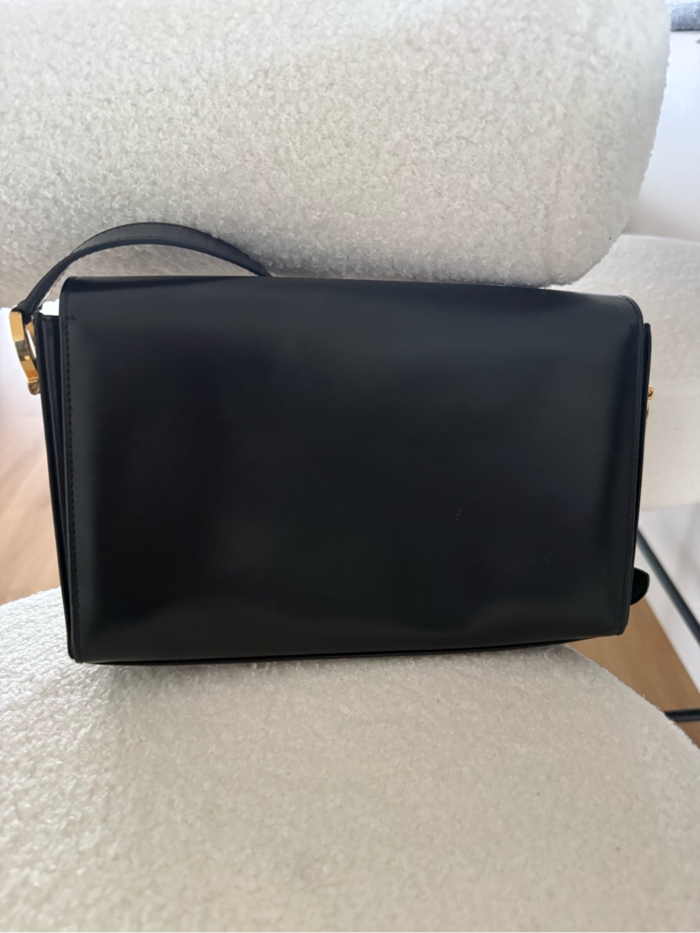 Salvatore Ferragamo Black Leather Crossbody with Gold Gancini Hardware - Picture 4 of 9